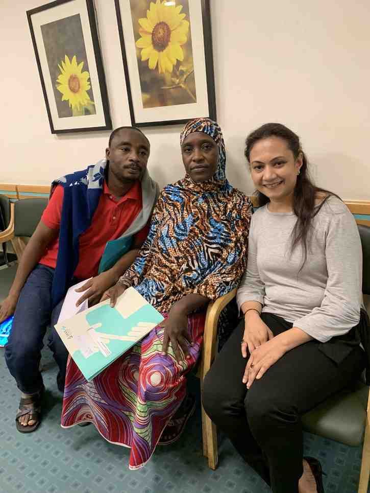 Patient with doctor after successful treatment in India