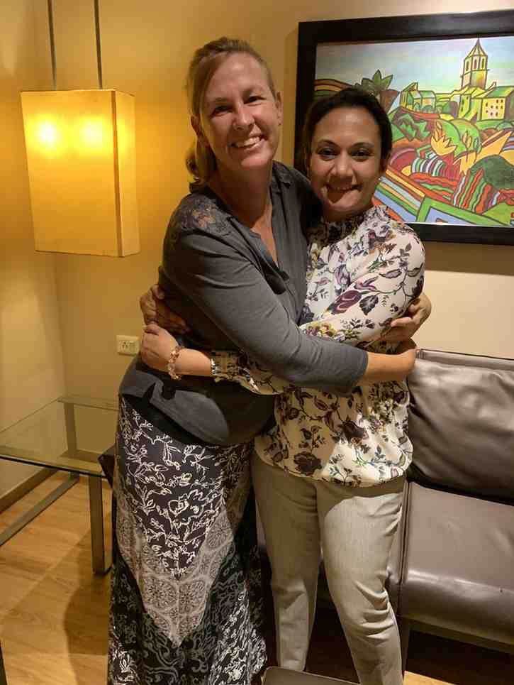Patient with doctor after successful treatment in India