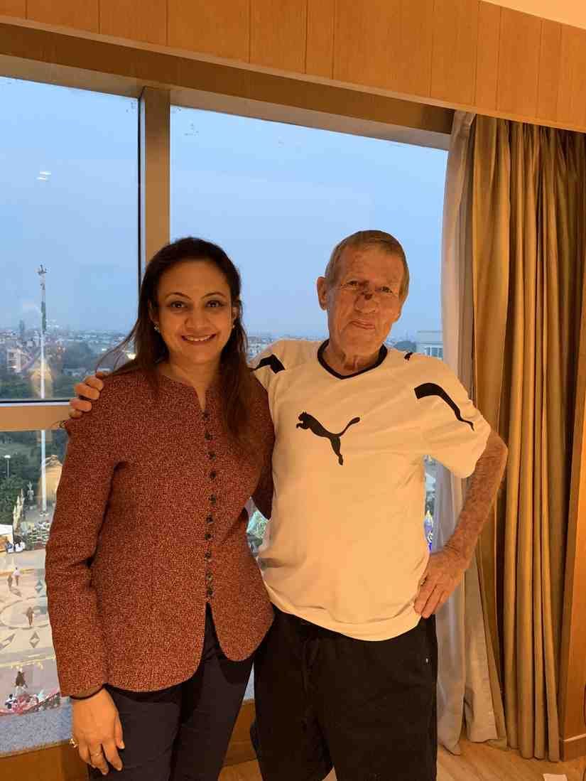Patient with doctor after successful treatment in India
