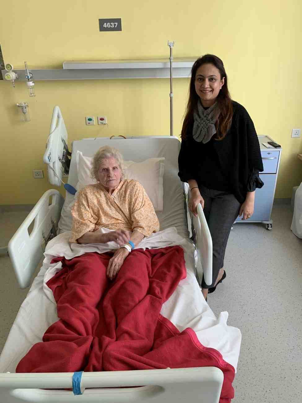 Patient with doctor after successful treatment in India
