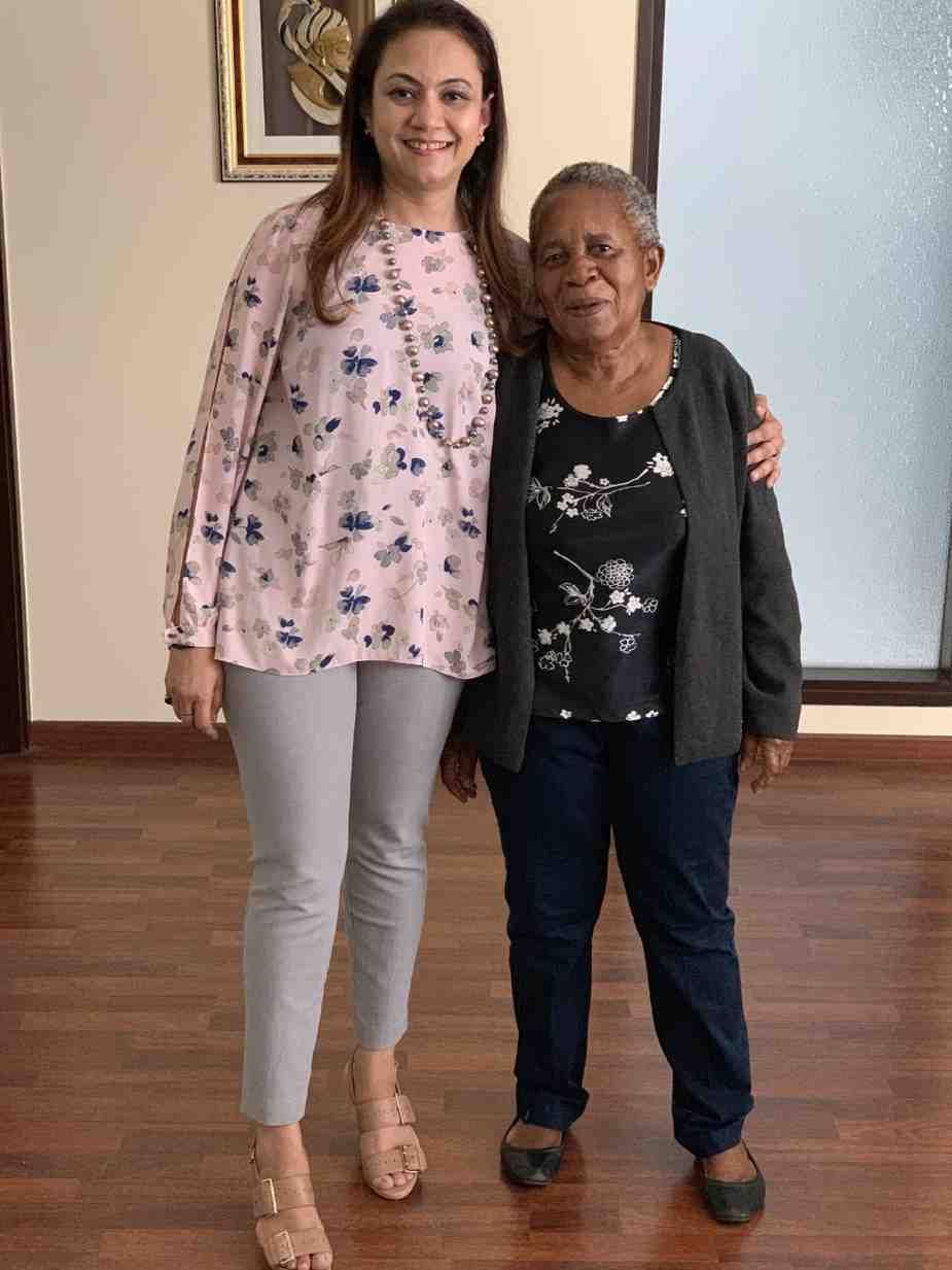 Patient with doctor after successful treatment in India