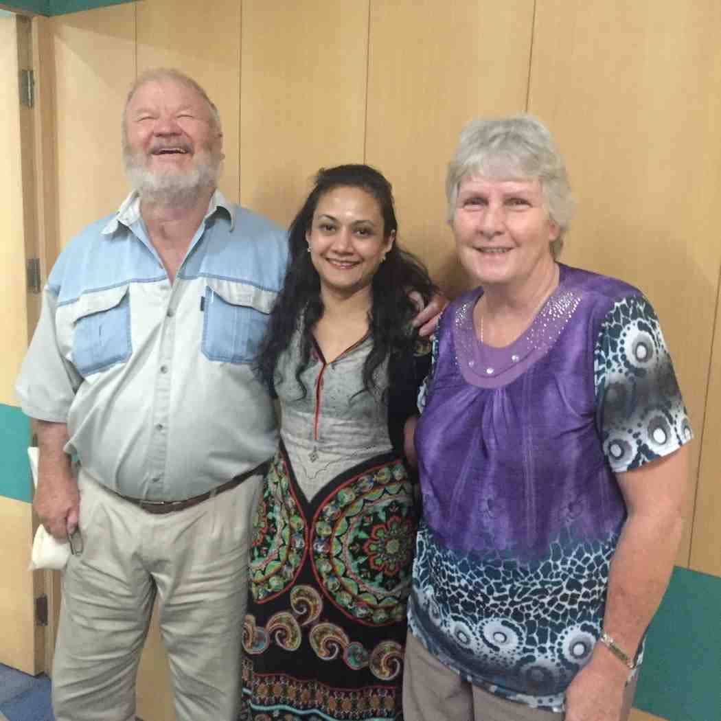 Patient with doctor after successful treatment in India