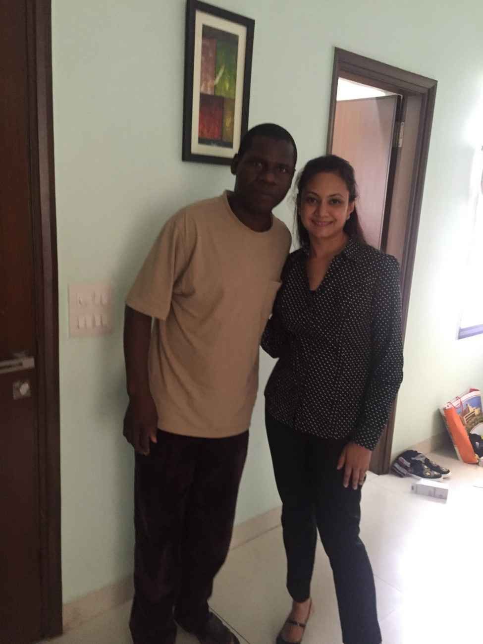 Patient with doctor after successful treatment in India