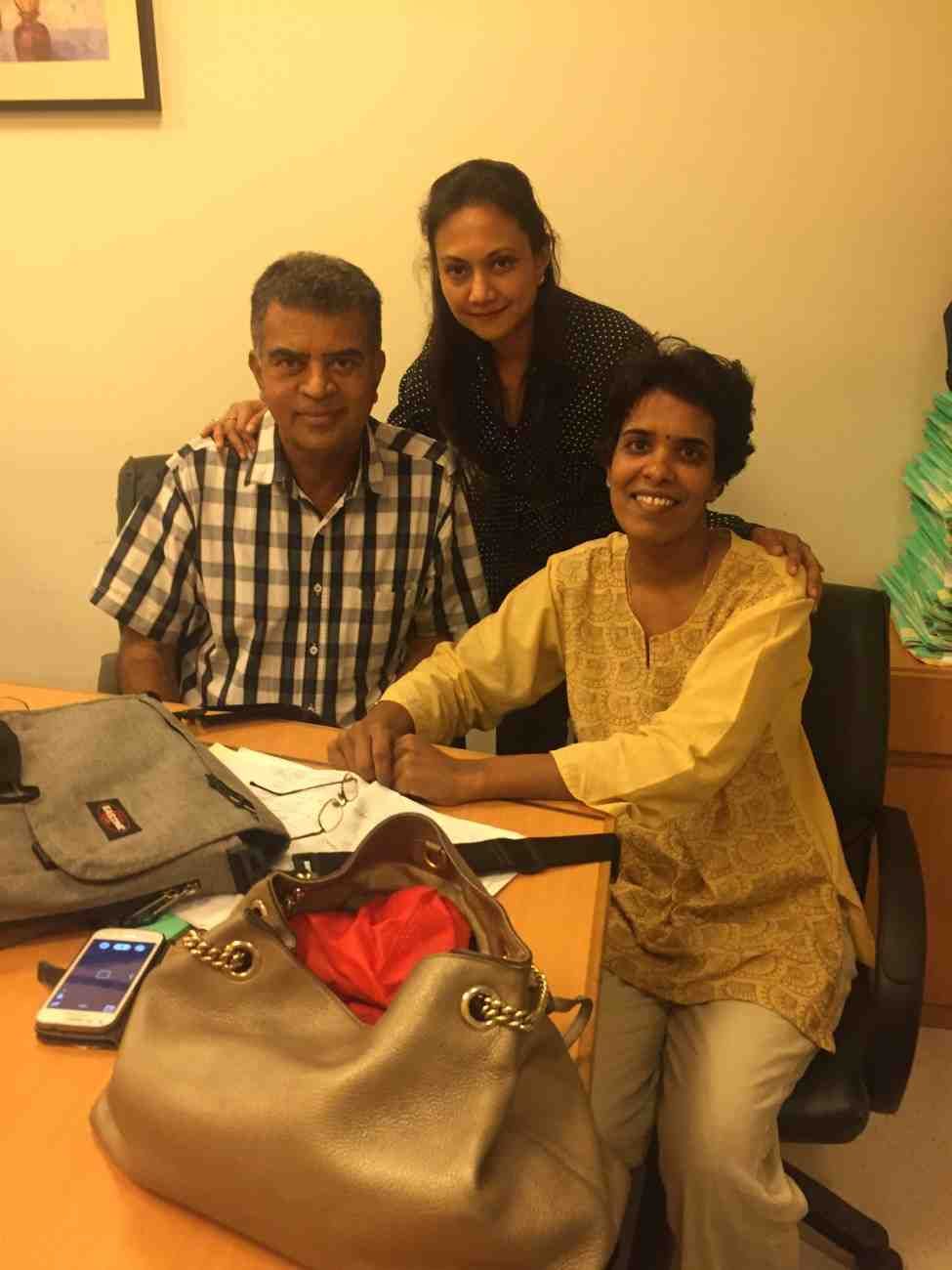 Patient with doctor after successful treatment in India
